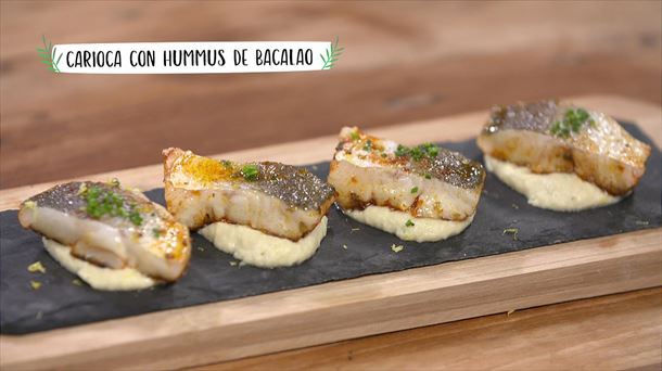Carioca con hummus de bacalao