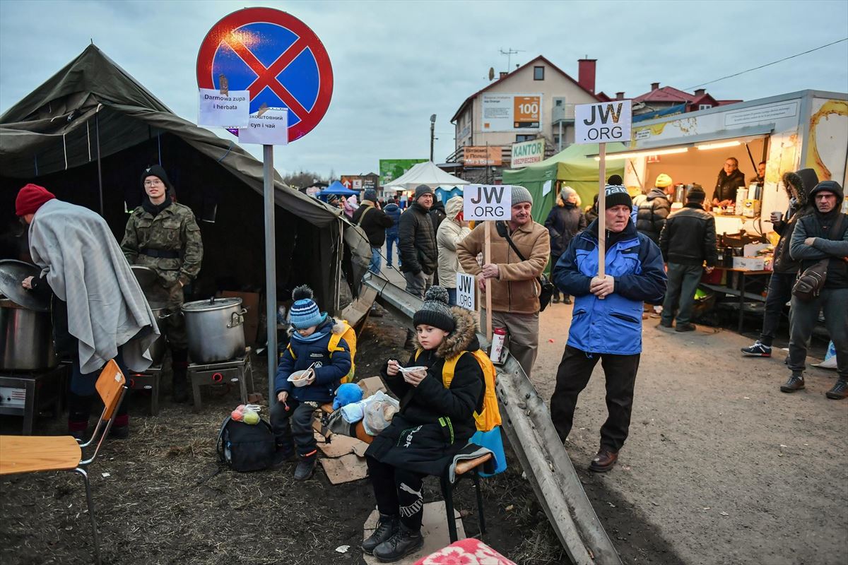 Refugiagos ucranianos en Polonia