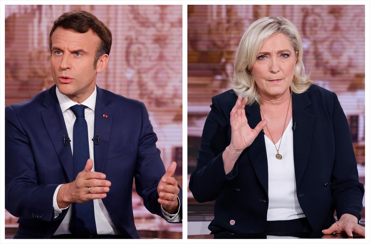 Emmanuel Macron y Marine Le Pen. Foto: EITB Media