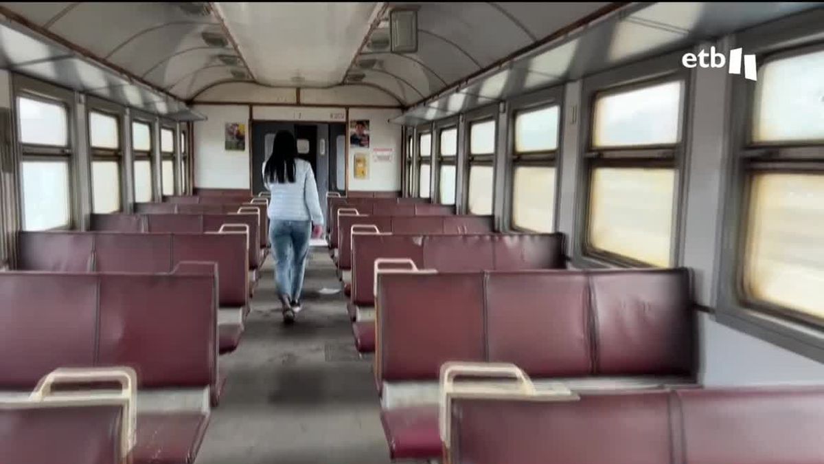 Tren en Kramatorsk. Imagen obtenida de un vídeo de EITB Media.