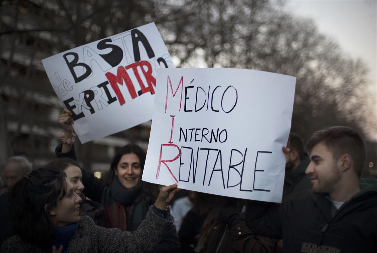 Protesta en Pamplona. Foto: EFE