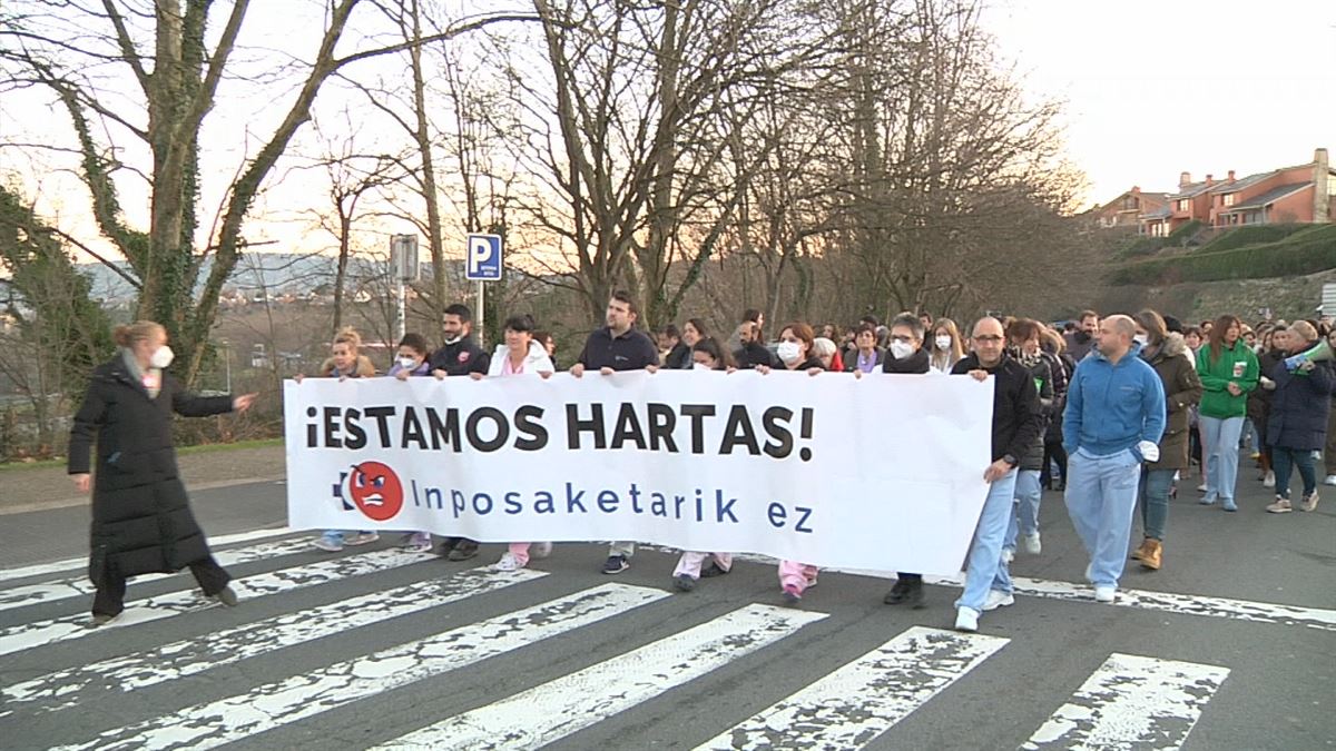 Manifestación en San Sebastián. Imagen obtenida de un vídeo de EITB Media.