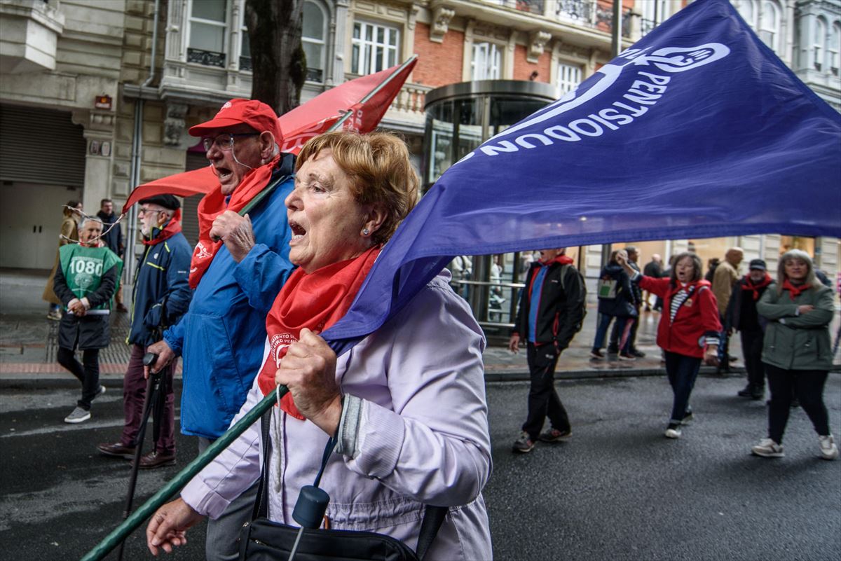 Manifestación de pensionistas en Pamplona