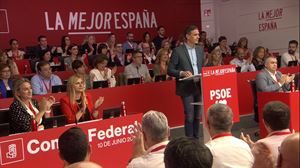 Pedro Sánchez en un Comite Federal del PSOE en junio de 2023