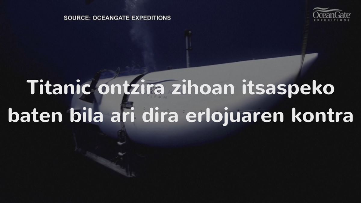 OceanGate Expeditionsen urpeko ontzi bat. Agentzietako bideo batetik ateratako irudia.