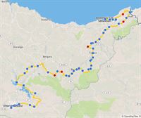 Frantziako Tourraren 2. etaparen mapa: Gasteiz-Donostia (208,9 km)