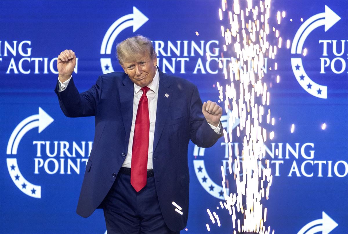 El expresidente de Estados Unidos Donald Trump en un acto en Florida, el 15 de julio. Foto: EFE