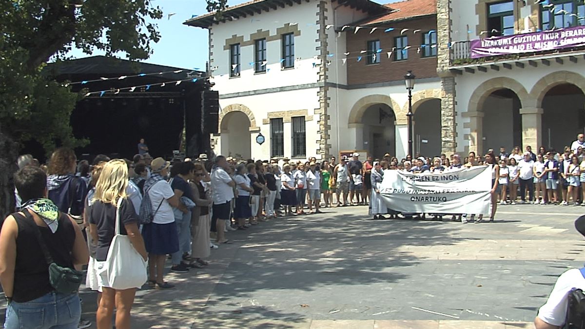 Protesta en Plentzia, hoy. EITB Media. 