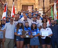 Recepción a las campeonas de Arraun Lagunak en el Ayuntamiento de San Sebastián