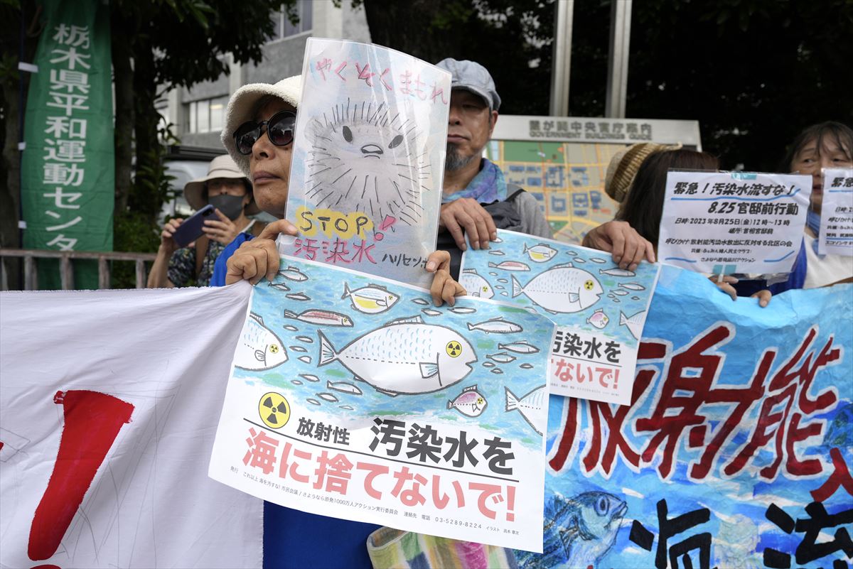 Protestas en contra del vertido en las calles de Japón