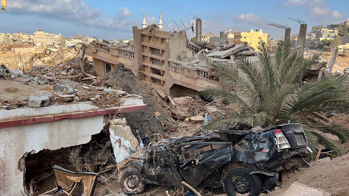 Ciudad destruida de Derna. Foto: Efe