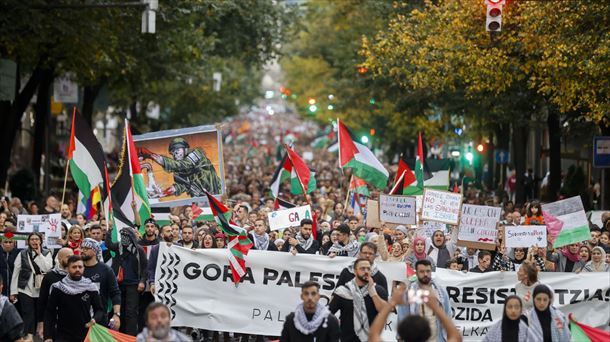 Una manifestación a favor de Palestina en Bilbao. Foto: EFE