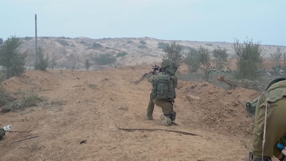 Soldado israelí. Imagen obtenida de un vídeo de Agencias.