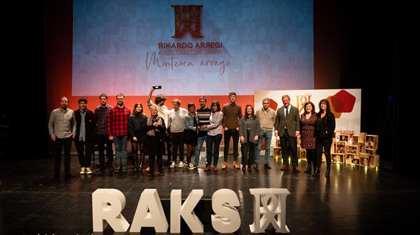 Foto de la gala de los premios Rikardo Arregi Kazetaritza Saria 2023