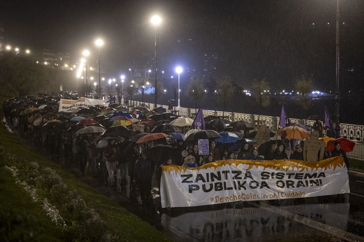 Manifestación esta tarde en Donostia-San Sebastián. Foto: EFE