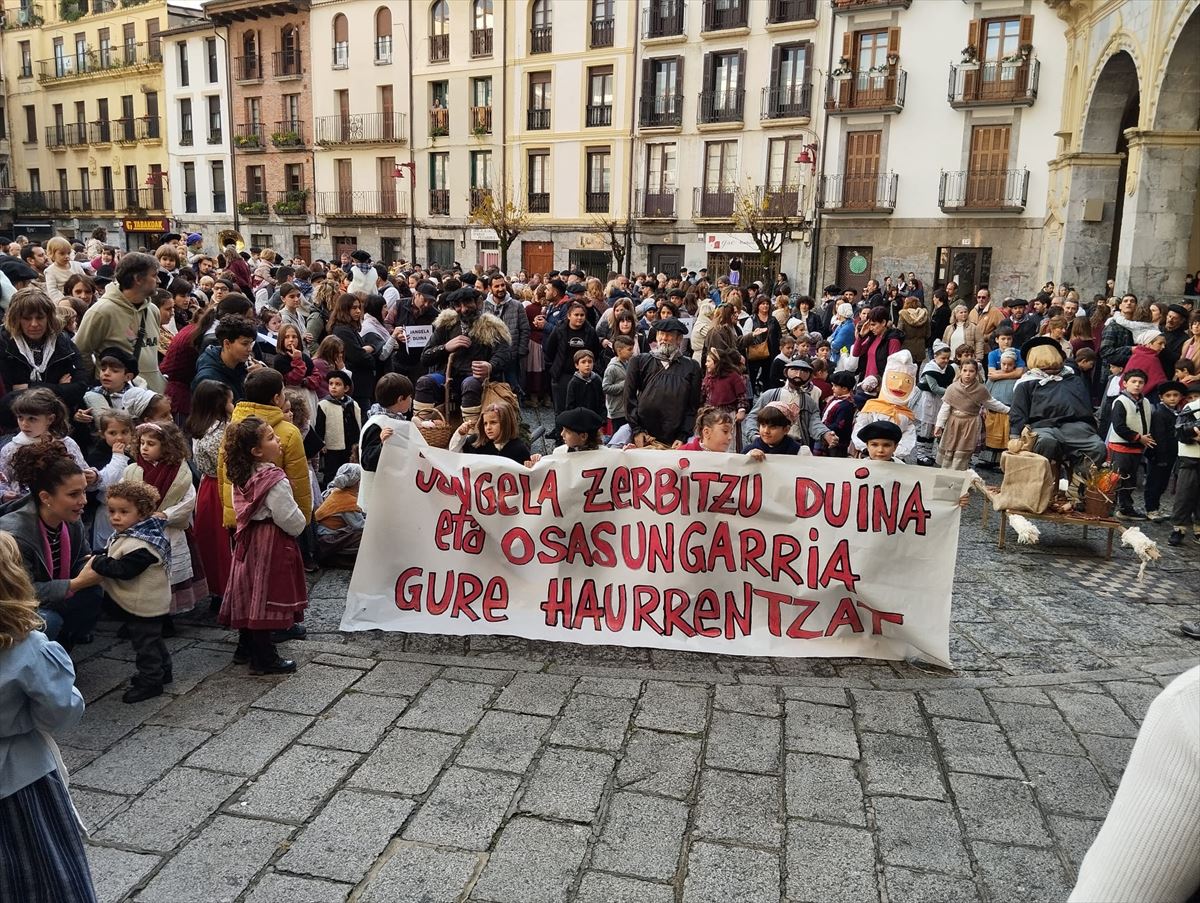 Protesta en Hernani. Foto: Amaia Etxeberria, EITB Media. 