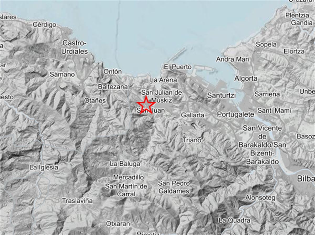 Epicentro del terremoto. Imagen del Instituto Geográfico Nacional (IGN)