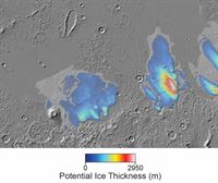 Hallan grandes depósitos de hielo en el ecuador de Marte 