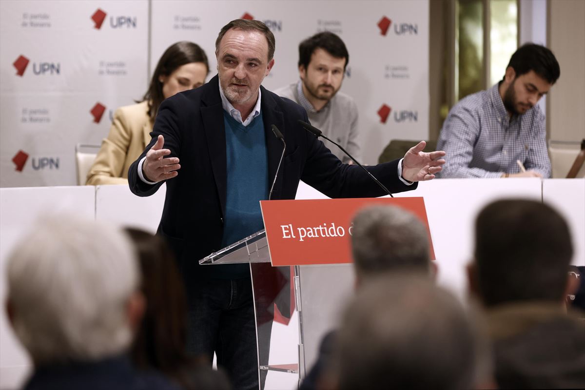 El presidente de Unión del Pueblo Navarro, Javier Esparza. Foto: EFE