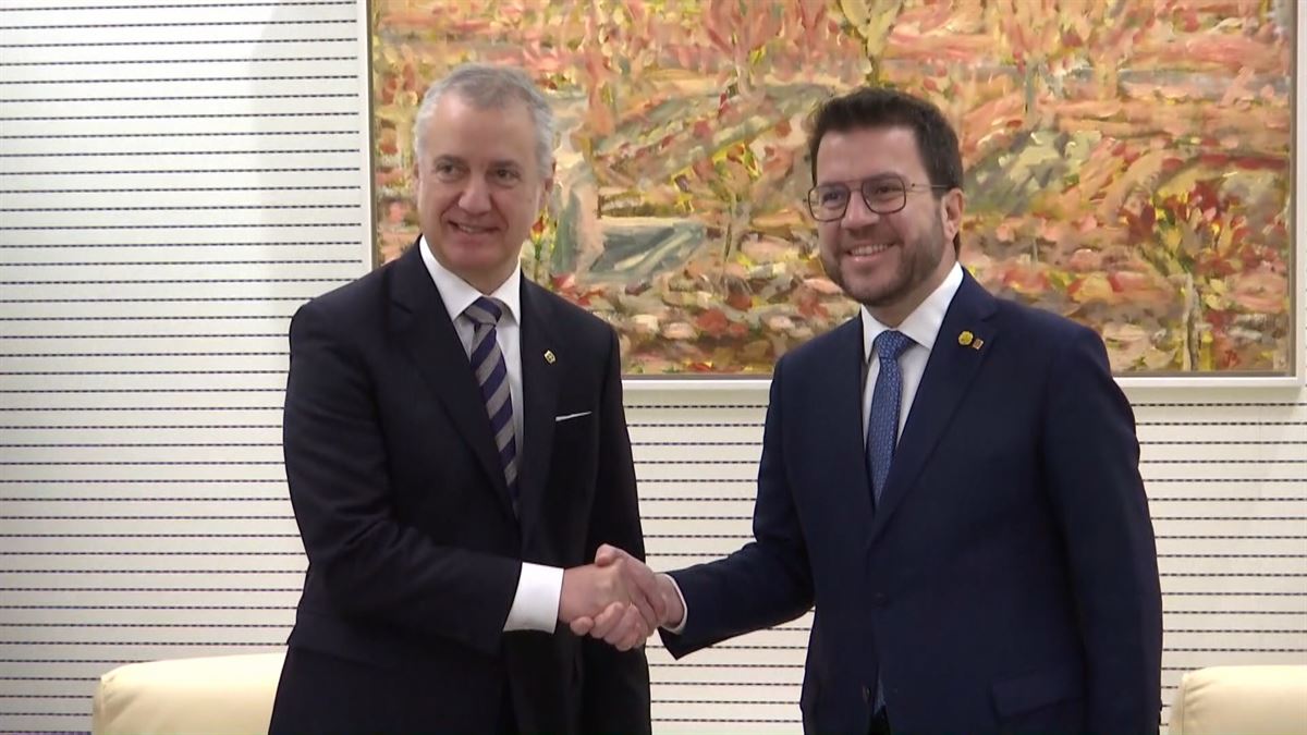 Iñigo Urkullu y Pere Aragonès. Imagen obtenida de un vídeo de EITB Media.