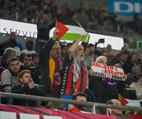 BDZk eta Indar Baskoniak Palestinaren aldeko aldarria eraman dute Tel Aviveko Maccabiren kontrako partidara