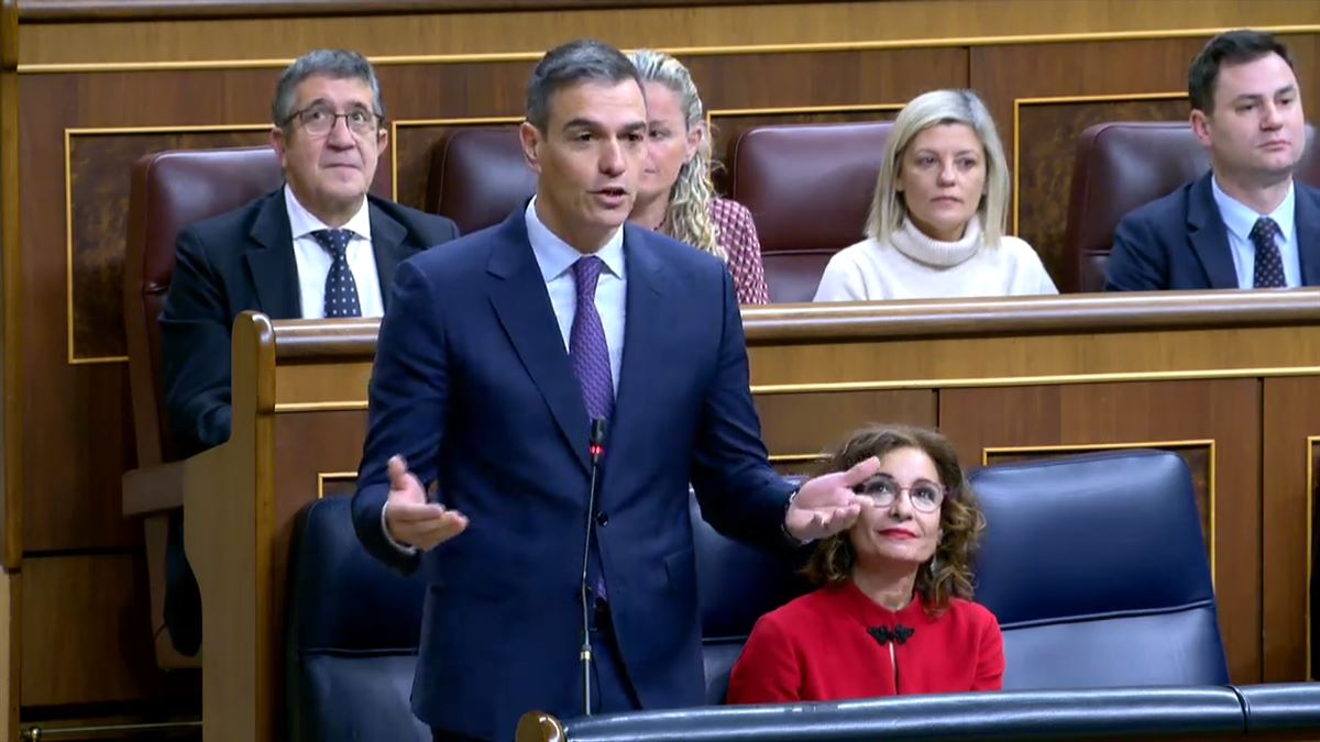 Pedro Sánchez, hoy en el Congreso. 