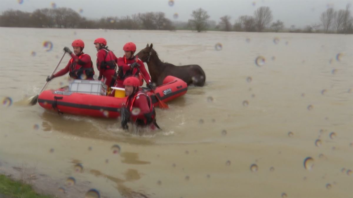 Momento del rescate. Imagen obtenida de un vídeo de EITB Media.