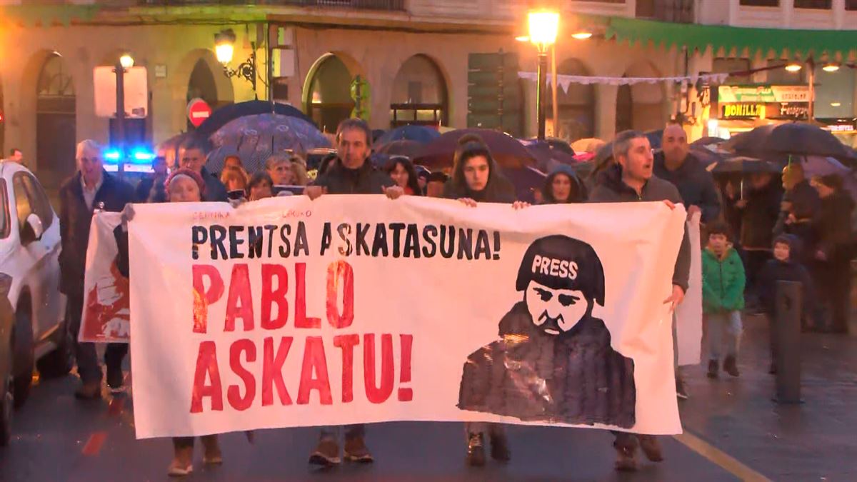 Manifestación en Gernika (Bizkaia). Imagen: EITB