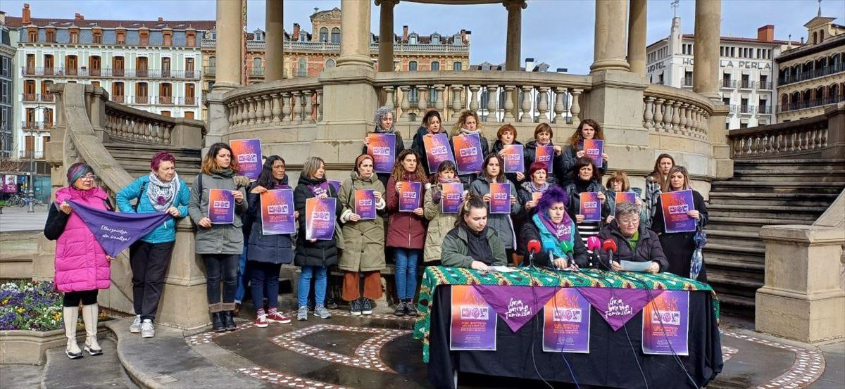 El Movimiento Feminista de Euskal Herria, hoy en Pamplona. 