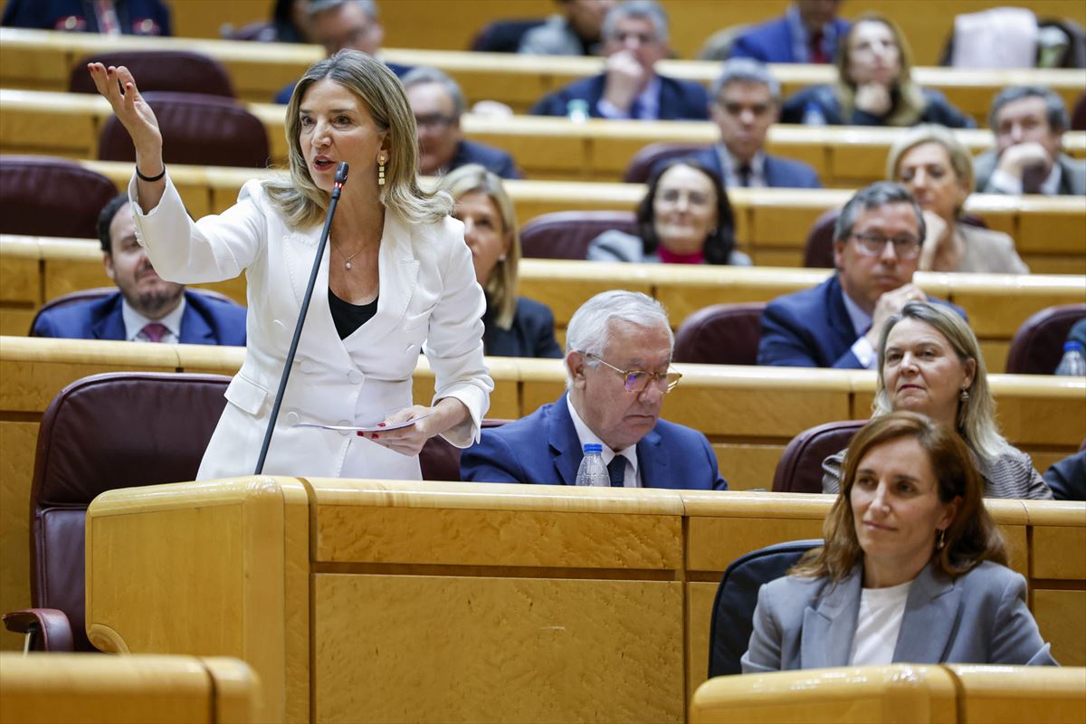 Alicia Sánchez, portavoz del PP, durante el pleno del Senado.