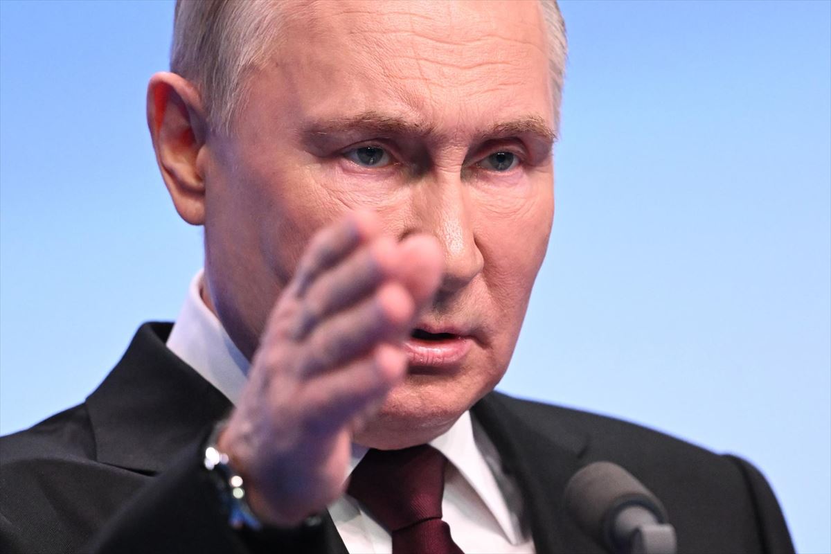 Putin, durante su intervención para valorar los resultados. EFE