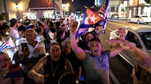 Protestas de exiliados cubanos en Miami. Foto: EFE