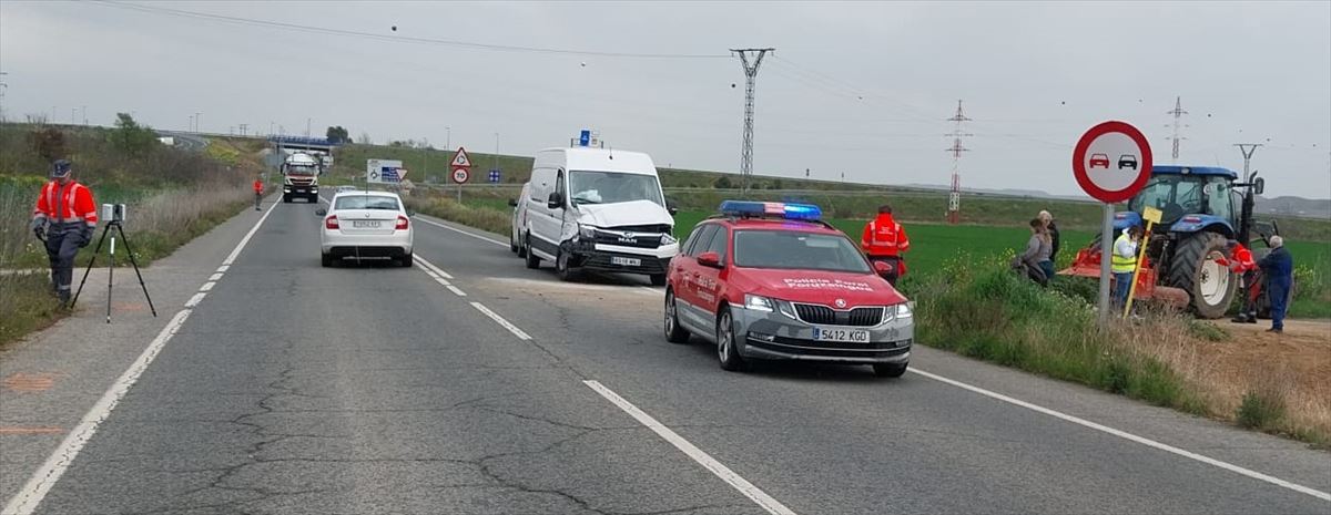 Accidente de tráfico en Viana. Foto: Policía Foral de Navarra
