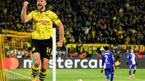 Fullkrug, Borussia Dortmunden hirugarren gola erdietsita. Argazkia: EFE. 