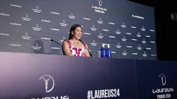 Garbiñe Muguruza durante la comparecencia en la que ha anunciado su retirada del tenis. Foto: EFE