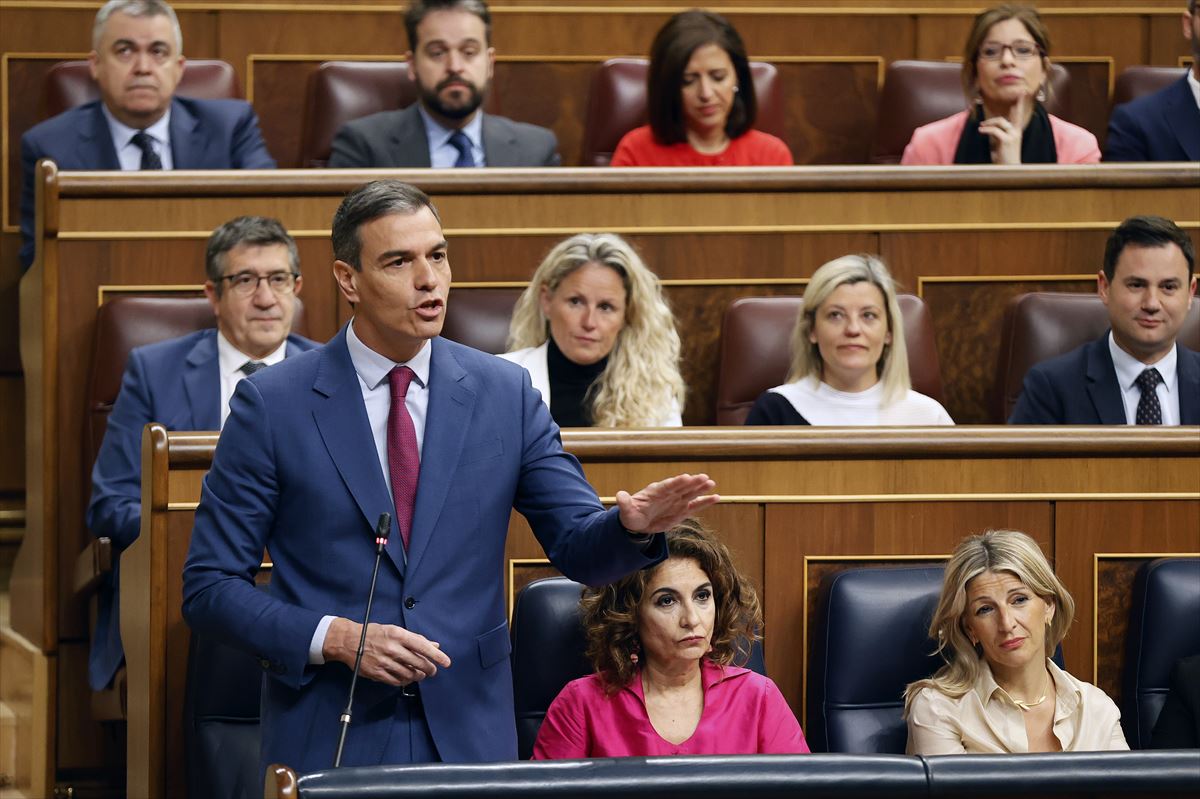 Pedro Sánchez, en la sesión de control al Gobierno