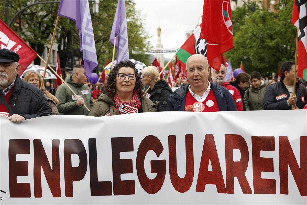CC. OO. y UGT de Euskadi reclaman la ''legitimidad democrática institucional frente al clima barriobajero''