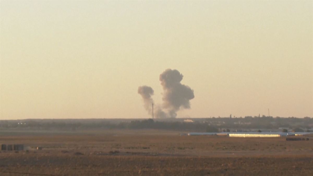 Bombardeo en Ráfah. Imagen obtenida de un vídeo de Agencias.
