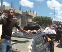 Los refugiados palestinos, obligados a huir de Ráfah