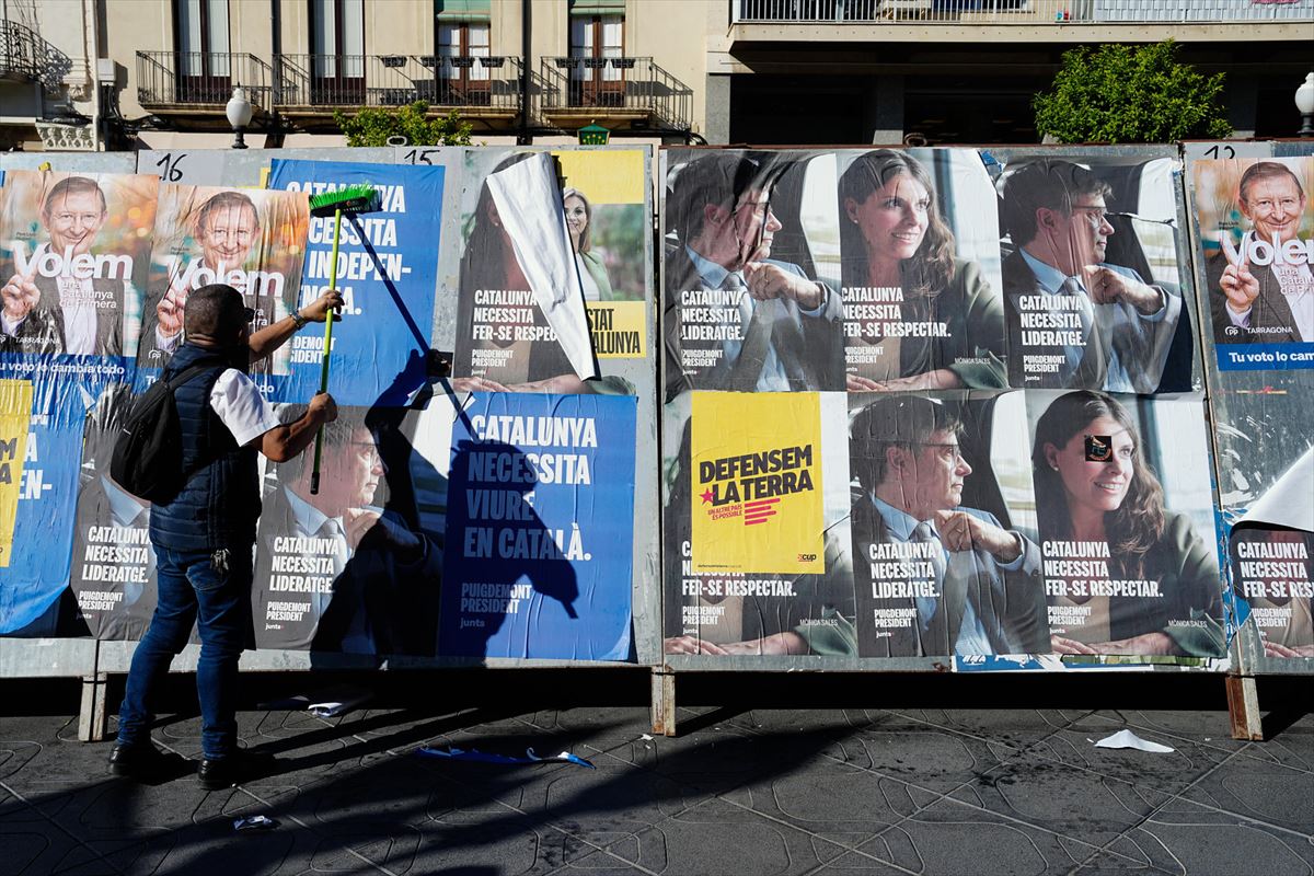 Propaganda electoral en las calles de Tarragona. Foto: EFE