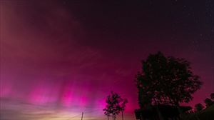 Aurora boreal en Berastegi. Foto: Josema Dieguez