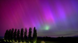 Aurora boreal en Suiza. Foto: EFE