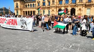 Palestinaren aldeko elkarretaratzea, Donostian. Argazkia: EITB