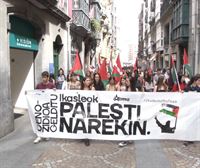 El sindicato estudiantil IKAMA se ha manifestado hoy en todo Euskal Herria en defensa del pueblo palestino