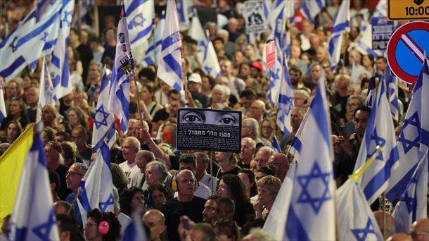 Manifestación contra Netanyahu en Tel Aviv. Foto: EFE