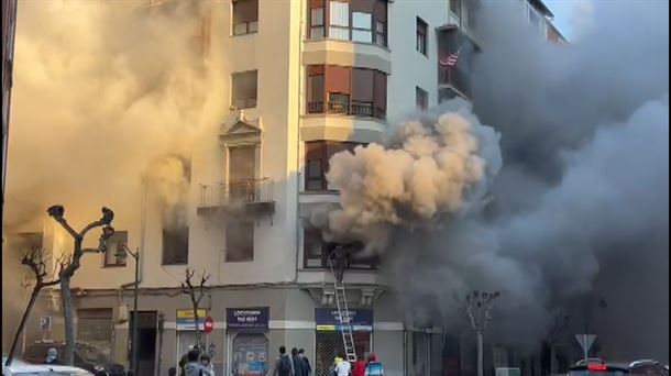 Sutea Bilbon. EITB Mediaren bideo batetik ateratako irudia. Sutea Bilbon. EITB Mediaren bideo batetik ateratako irudia.