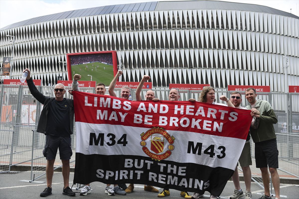 Aficionados ingleses en Bilbao. Foto: EFE Aficionados ingleses en Bilbao. Foto: EFE