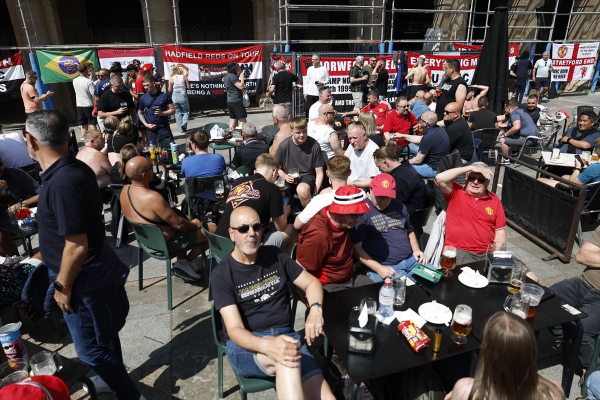 Aficionados ingleses en Bilbao. Foto: EFE Aficionados ingleses en Bilbao. Foto: EFE