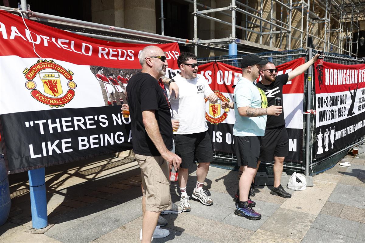 Aficionados ingleses en Bilbao. Foto: EFE Aficionados ingleses en Bilbao. Foto: EFE