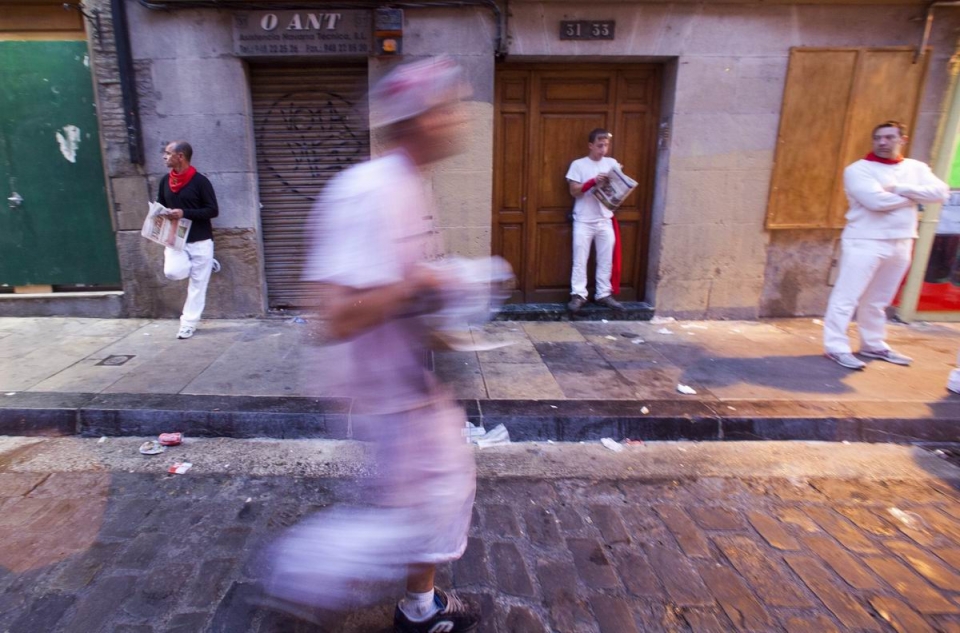 Ospakizunak eta jai giroa nagusi, San Fermin egunean. Irudia: EFE